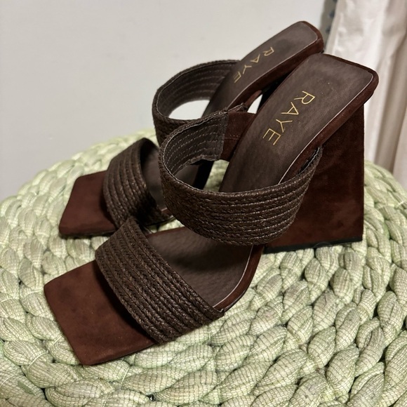 RAYE Brown Wedge Sandals - Picture 5 of 8